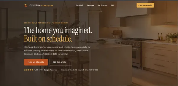 Cornerstone Remodeling — Remodeling contractor website demo